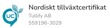 Nordisk vekstsertifikat fra UC for Tullify AB
